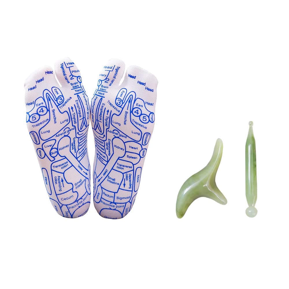 Reflexology Socks Set, Foot Reflexology Socks with Massage Tool Pressure Point Socks with Reflexology Tools - Image 1