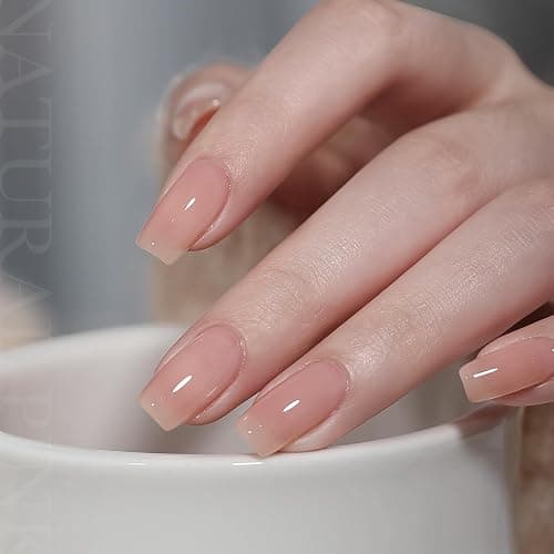 GAOY Nude Jelly Gel Nail Polish, 16ml Sheer Translucent Netural Soak Off Gel Polish, UV Light Cure for Nail Art DIY, 2982 Natural Pink thumbnail 3