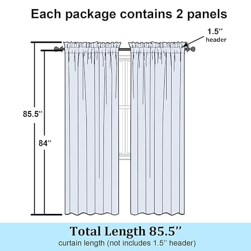 Simplebrand Hunter Green Sheer Curtains 84 Inches Long 2 Panels, Light Filtering Rod Pocket Solid Color Window Sheer Curtain Panels, Elegant Curtains & Drapes for Living Room, Bedroom, 42" W x 84" L thumbnail 2