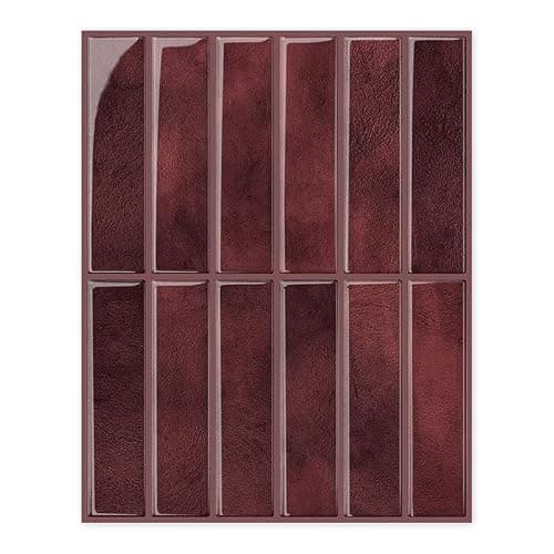 Alwayspon 22.9x29cmx10Pcs Self-Adhesive 3D Vinyl Wall Tile Sticker Transfers, Peel and Stick Waterproof Splashback Stick on Tile Decals for Kitchen Bathroom Wall, Retro Red thumbnail 6