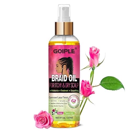 Braid Oil for Soothes Moisturizes Dry & Itchy Scalp- Braid Care for Dandruff and Thinning Edges- Braiding Scalp Oil for Locs & Twists Enhances Shine and Reduces Frizz Refreshes Dry Hair 8 fl oz - Image 1