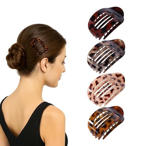 4 Pack Flat Hair Claw Clips for Women Nonslip French Hair Clips for Thick, Thin, Long, or Short Hair Matte Neutral Colors Comfortable & Strong Hold for Daily Wear, Weddings thumbnail 9
