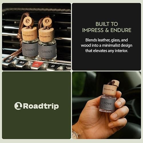 1Roadtrip Scented Car Air Freshener - Long Lasting Essential Oil Diffuser - Car Accessories for Men & Women - Pack of 2 Non-Toxic Car Air Freshener - 0.27FL OZ/8ML (Grove 8ml) thumbnail 5