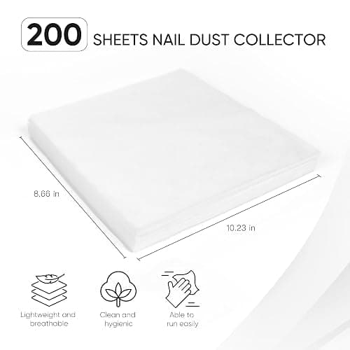 HALMAI 200 Sheets Nail Dust Collector Filter Paper, Disposable Nail Dust Filters for Most Nail Dust Collector Machine, Nail Vacuum for Nail Salon Spa Tech Supplies & Accessories (Pink) thumbnail 3
