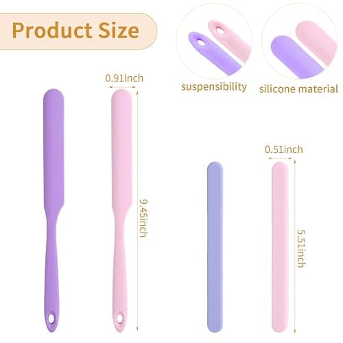 Clofiak 4PCS Silicone Wax Stick, Reusable Non Stick Waxing Applicator, Hair Removal Waxing Spatulas, Popsicle Sticks for Beauty Cosmetics Home Salon Body Use thumbnail 2