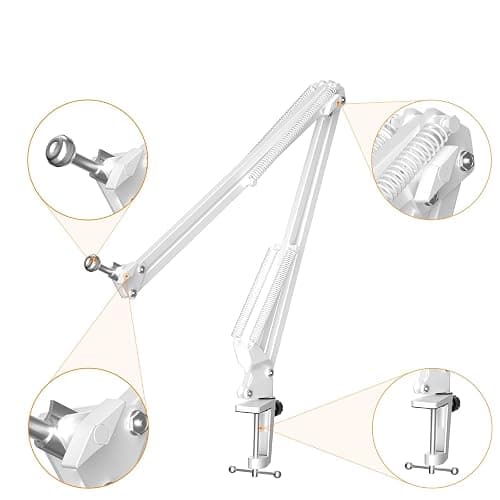 comica EJoy Uni (A)-White USB Microphone for Computer and Smartphone,48Khz/24Bit RGB Cardioid Condenser Gaming Mic for Podcasting,Streaming,Recording,Music Creation,with Boom Arm Stand thumbnail 2