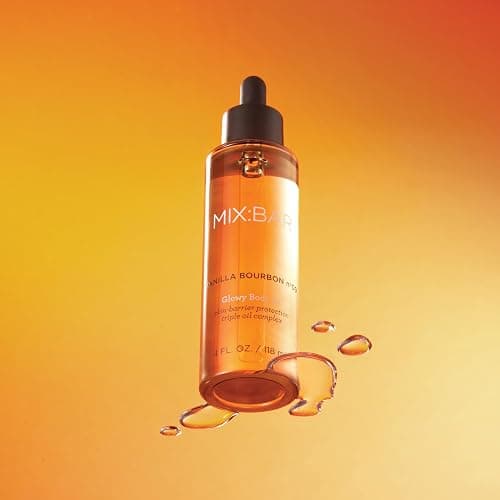 MIX:BAR Vanilla Bourbon Glowy Body Oil for Women, Soothe, Soften & Smooth Dry Skin, with Jojoba & Avocado Oil, Paraben Free, Vegan, 4oz thumbnail 2
