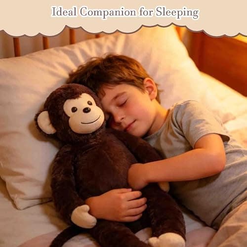 XYHQYB 5 in 1 Monkey Stuffed Animal, 24" Large Huggable Stuffed Monkey Plush Toys with 4 Baby Monkeys, Hanging Monkeys Plushies Gifts for Kids Boys Girls Christmas Birthday Jungle Forest Party Decor thumbnail 7