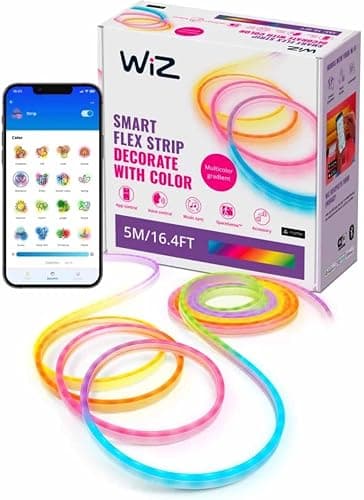 WiZ Connected Neon Smart Flex Strip – 16.4 ft (Two 8.2ft Strips), 16 Million Colors + Shades of White, Dynamic Light Scenes, Connects to Your Wi-Fi, Voice/App Control - Image 1