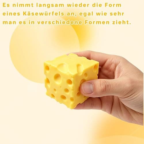 2Pcs Cheese Squishy (6cm),Cheese Block Squeeze Toy,Squishies Stress Relief Fidget Toy Suitable for Adult use in Offices and Homes thumbnail 5