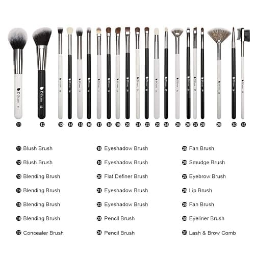 DUcare Professional Makeup Brushes Set 31Pcs Panda Series Makeup Brush Set Kabuki Foundation Blending Face Powder Blush Concealers Eye Shadows With Leather Case Organizer thumbnail 7