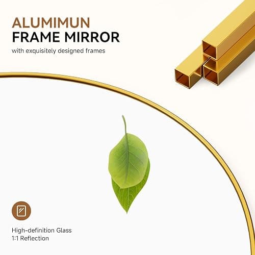 Warmiehomy Arched Full Length Mirror, 160X50cm Large Full Body Floor Standing Mirror, Hanging or Leaning Against Wall for Bedroom Cloakroom, Gold thumbnail 3