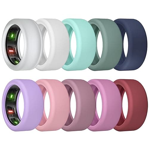sylacor Ring Cover for Oura Ring Gen 4/Oura Ring Gen3, Anti-Scratch Elastic Silicone Oura Ring Case Protector - S (6/7/8/9/10) - 10Collors