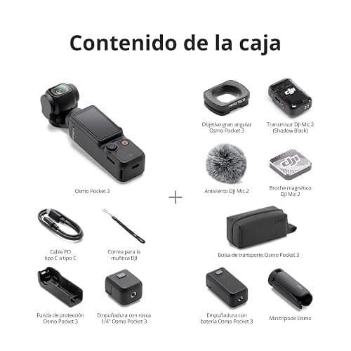 DJI Pack para Creadores Osmo Pocket 3, cámara con CMOS 1'' y 4K/120 fps, estabilización en 3 Ejes, Seguimiento de Caras/Objetivos, Enfoque rápido, Incluye micrófono Sonido nítido, pequeña thumbnail 7