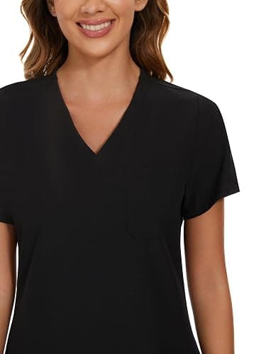 COZYFIT Scrubs for Women Set - Stretch V-Neck & Jogger Pant with 9 Pockets | Yoga Waistband, Water Resistant Workwear, Slim Fit Look, For Nurses, Clinics, Long Shifts, Daily Medical Uniforms thumbnail 2