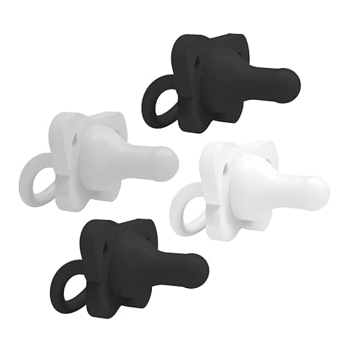 Dr. Brown's HappyPaci 100% Silicone Baby Pacifier, Contoured One-Piece Design, Black/Gray/White, 0-6m, BPA-Free, 3-Pack thumbnail 10
