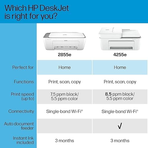 HP DeskJet 2855e Wireless All-in-One Color Inkjet Printer, Scanner, Copier, Best-for-home, 3 months of Instant Ink included, Single-band Wi-Fi connectivity (588S5A) thumbnail 5