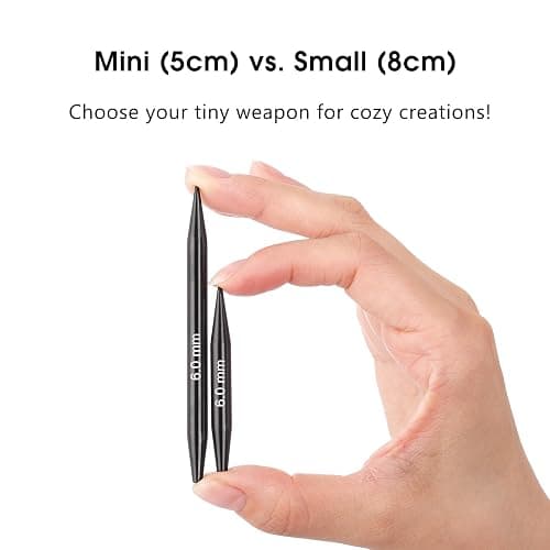 Guclud Interchangeable Circular Knitting Needle Set, 2-Inch Shorties Knitting Needles for Short Sock Knitting, Sizes US 2.5, 3, 4, 5, 6, 7, 8, 9, 10 with Small Cables, Accessories and Case, 9-Pairs thumbnail 3