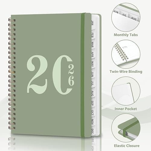 2026 Planner, Weekly and Monthly Calendar Agenda Book, Jan 2026 - Dec 2026, Hardcover Planning Academic Planner for Office School Supplies and Desk Accessories - A5 (6.3'' x 8.5'') thumbnail 4