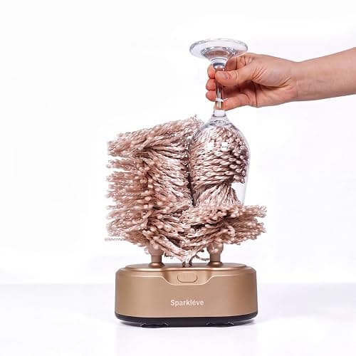 Home Glassware Polisher, World's First Affordable Spinning Glass Polisher, 600 RPM Dries, Polishes, All Glasses, Wet Glass and Spin For Sparkling Glassware, Champagne, Premium Painted - Image 1