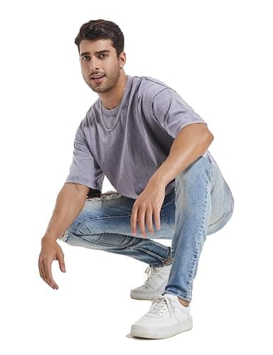 3 Pcs Men's Oversized Heavy Cotton Summer T-Shirts Vintage Tee Loose Fit Short Sleeve Casual Tshirts for Men Women thumbnail 5