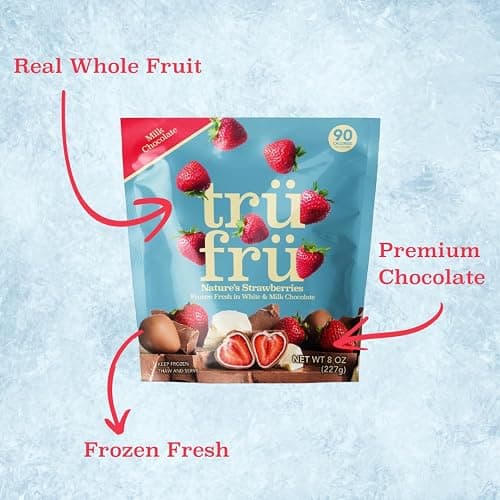 Tru Fru, Frozen Strawberries White And Milk Chocolate, 8 Ounce thumbnail 3