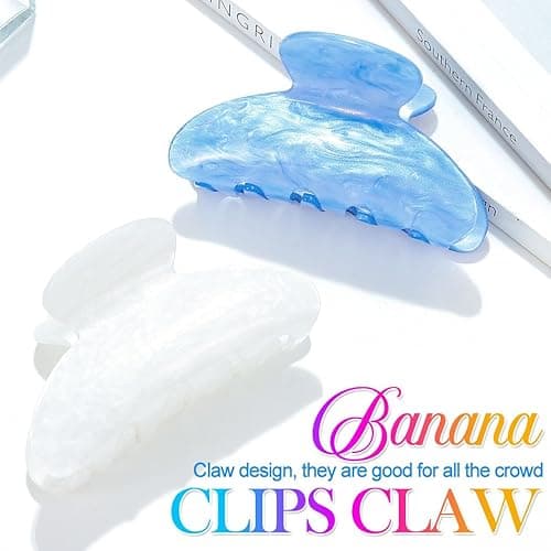Banatra Acrylic Claw Clips Blue Medium Hair Clips Cute Hair Claws Hair Accessories for Women and Girls (Pack of 2) thumbnail 3