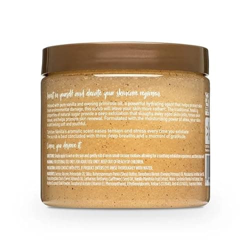 Tahitian Vanilla- Body scrub - With Shea Sugar – Exfoliating Sugar Scrub for Soft, Glowing Skin – Hydrating Body Polish, Smooth & Radiant Skin, Vanilla Scent for Women, 18 oz thumbnail 3