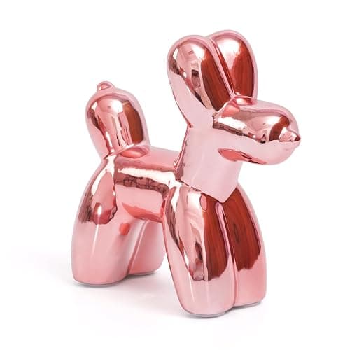 Notakia Cute Ceramics Balloon Dog Statue Crafts Living Room Desktop Decorations,Handmade Modern Small Ceramic Animal Statue Ornament Home Decor Accents - Image 1