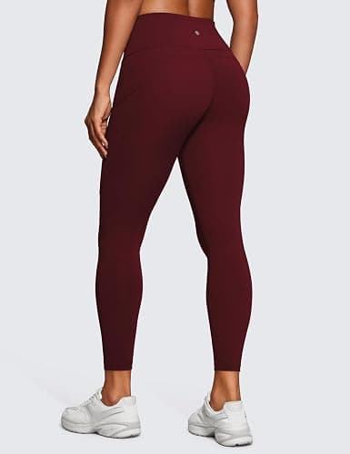 CRZ YOGA Women's Naked Feeling Workout Leggings 25 Inches - High Waisted Yoga Pants with Side Pockets Running Tights thumbnail 2