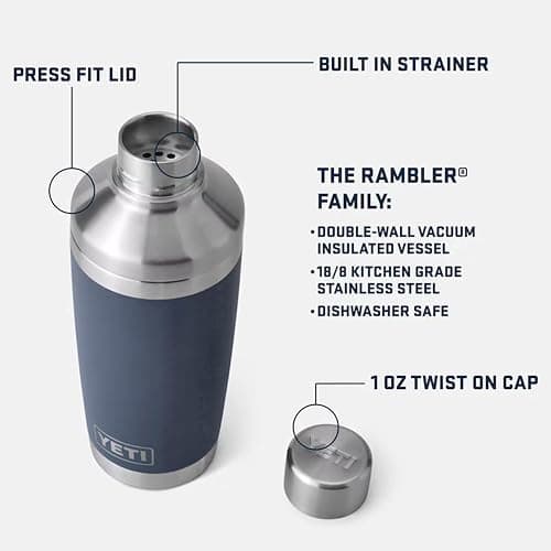 YETI Rambler 20 oz Cocktail Shaker, Stainless Steel, Vacuum Insulated, Ultramarine Violet thumbnail 3