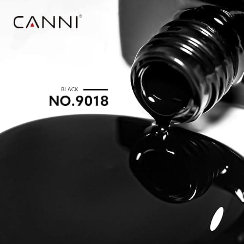 CANNI 2Pcs Hema-Free Black Gel Nail Polish Set- 2Pcs Black Colors Gel Polish Kit, Soak Off LED Nail Gel Manicure Kit DIY at Home Salon Gifts for Women Girls thumbnail 2