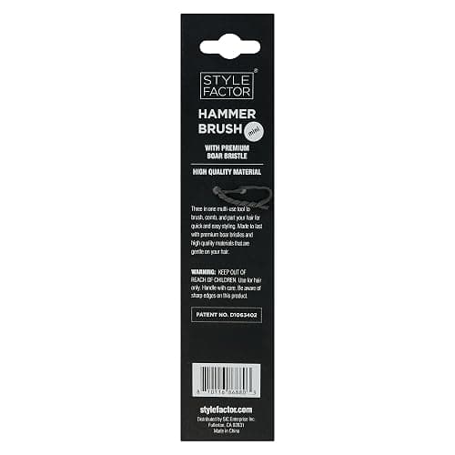 STYLE FACTOR EDGE BOOSTER® Mini Hammer Brush Travel Size | Baby Hair Brush & Double-Sided Edge Control Comb with Boar Bristles | Pintail for Precision Styling | Travel Brush for Edges & Baby Hair thumbnail 8