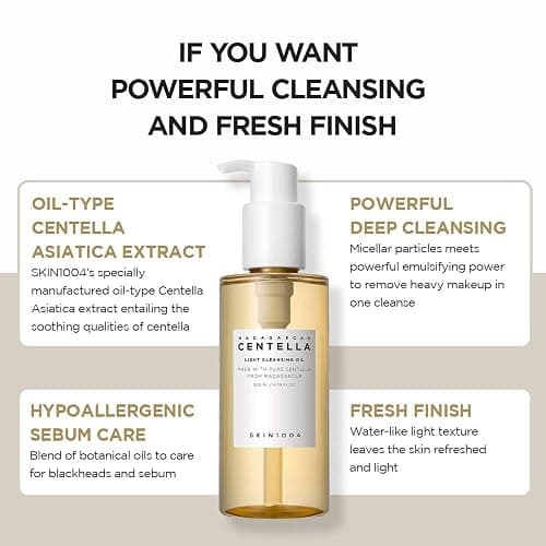 SKIN1004 Madagascar Centella Light Cleansing Oil 6.76 fl.oz, 200ml | Gentle Oil Cleanser for Face, Korean Facial Cleanser, Double Cleansing thumbnail 6