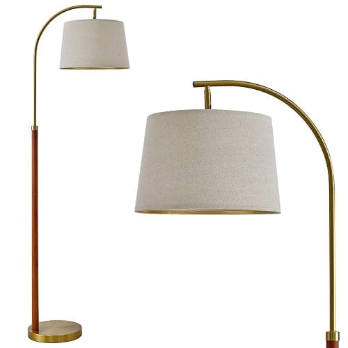 G-SAFAVA 62.5" Gold Floor Lamp for Living Room with Foot Switch Standing Lamp Tall Industrial Reading for Bedroom Office - Gold thumbnail 6