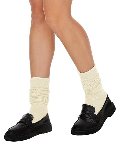 AugRing Womens Slouch Scrunch Socks Retro Knee High Soft Stack Chunky Cozy Boot Socks For Women Size 6-11 thumbnail 2