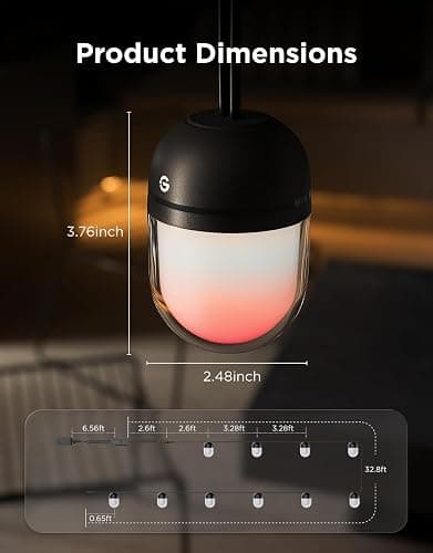 Govee Outdoor Chromatic String Lights, 32.8ft RGBIC Outdoor Lights with 55 Uni-IC Control LED Bulbs, 111+ Scene Modes, IP67 Waterproof, String lights compatible with Alexa, Google, Matter, App Control thumbnail 8