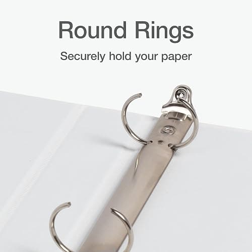 Oxford Ring Binders, 1" Round Ring Binders, View Binder, Covers on 3 Sides, XtraLife Hinge, Non-Stick, PVC-Free, White, 225 Sheet Capacity (1002512) thumbnail 4