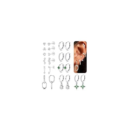 LOYALLOOK 11Pairs Gold Hoop Earrings for Women-Hypoallergenic Surgical Steel Earrings 14K Gold Plated Cartilage Earring Sets for Multiple Piercing Trendy Earring Stacks Flat Back Stud Hoops - Image 1
