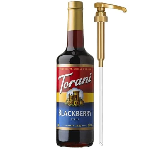 Torani Blackberry Syrup for Drinks, Flavoring for Iced Tea, Lemonade, and Sodas, Glass Bottle with Pump Included, 25.4 Fl Oz - Image 1