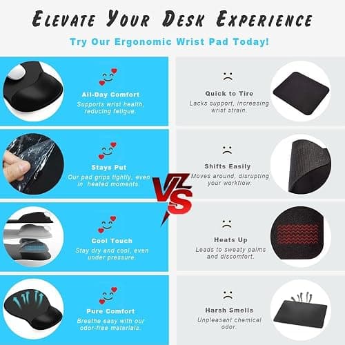 DEMON CHEST ErgoComfort Gel Wrist Rest Mouse Pad-Ergonomic Office Mousepad with Wrist Support-Non-Slip, Design Desk Accessories Mat for Home&Game Decor (02Pink Serenity) thumbnail 6