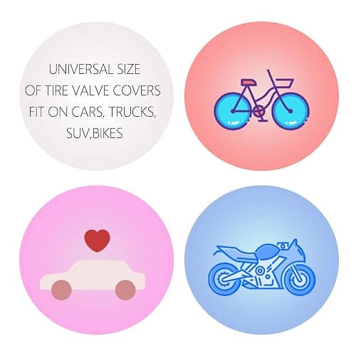 Sikawai Pink Bling Valve Stem Caps Sparkling Handmade Cry-stal Rhine-Stone Universal Car Tire Valve Caps Chrome Wheel Caps Attractive Dustproof Bling Car/Bike/Motor-Cycle Accessories - Pink thumbnail 6