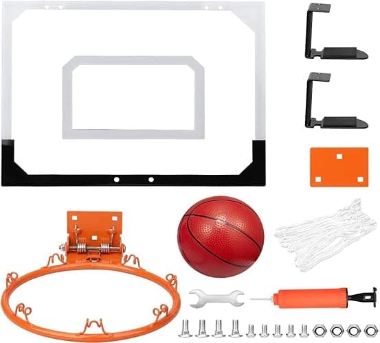 Mini Indoor Basketball Hoop for Kids Adults, Small Basketball Hoop Over The Door Mini Hoop with 4 Balls, oost Wall Mount Hoop Sport Game Interactive Toys Gift for Boys Age 3-12 thumbnail 4
