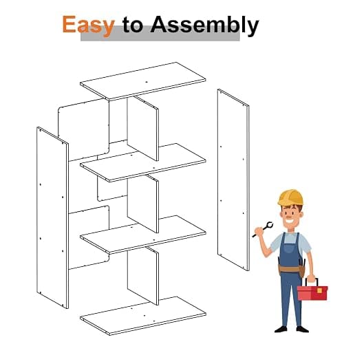 Sweetcrispy 6 Cube Storage Organizer - Open Cube Bookshelf with 3 Removable Back Panels, Display Storage Bookcase for Living Room, Bedroom, Entrance Hall, Home Office，36" L×11.6" W×24" H, White thumbnail 8