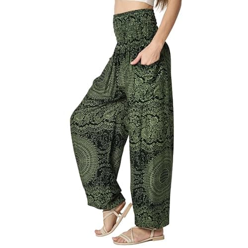 Tranquil Threads High-Waisted Boho Harem Yoga Pants for Women - Image 1
