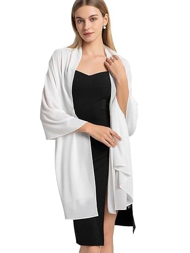 Yetoun Women Shawl Wraps for Evening Dresses, Wedding Shawls Chiffon Scarf Wrap Scarves thumbnail 5