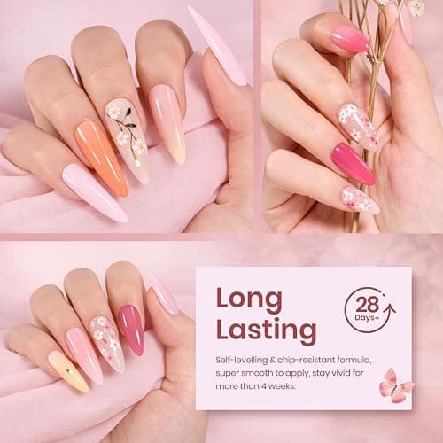 beetles Spring Gel Nail Polish Set - 36 Colors Verse of Flower Gel Nail Kit Pink White Black Red Purple Blue Yellow Gel Colors & 3Pcs Base Top Coat Soak off UV Home Salon Summer Gift for Women thumbnail 3