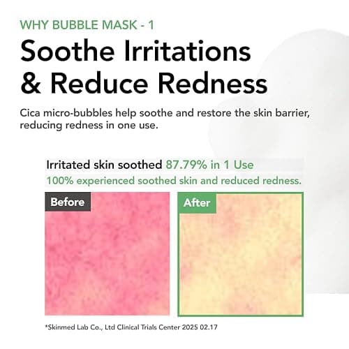 MENOKIN 30 Seconds Quick Bubble Mask [CLEAR] - [Cica] in Micro-bubbles For Soothing & Skin Strengthening, Hydration, Clearer Complexion, Korean Skin Care Essential, 50 Uses, 2.36 fl.oz thumbnail 3