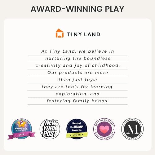 Tiny Land Montessori Toy Set for Babies 7-9 Months Senser Play Kit - 5-in-1 Wooden Learning Toys with Object Permanence Box, Sensory Ball, Stacking Cups and Mirror Puzzle,Body Board Book thumbnail 7