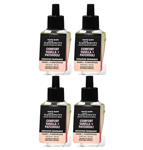 Bath & Body Works Comfort Vanilla Patchouli WallFlowers Fragrance Refill 0.8 Oz 4 Pack (Comfort Patchouli) 3.2 Fl Oz - Image 1